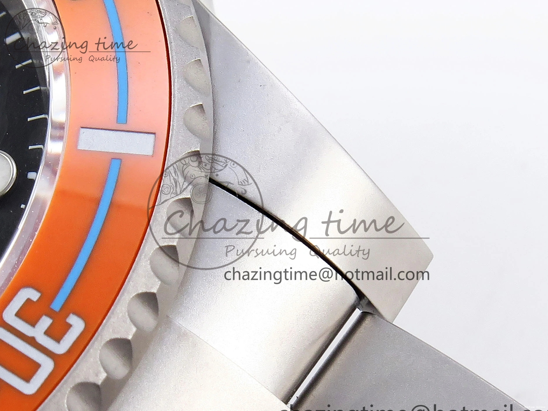 0225 ZeroBulk SUBMARINER DIW SANDBLASTED VSF 1:1 BEST EDITION ORANGE CERAMIC BEZEL ORANGE BLACK DIAL ON SS BRACELET VS 1765